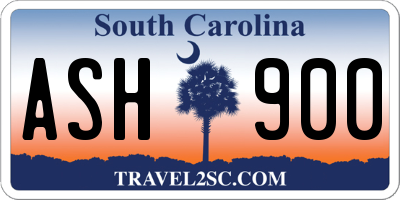 SC license plate ASH900