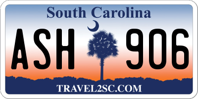 SC license plate ASH906