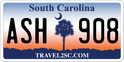 SC license plate ASH908