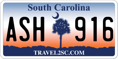 SC license plate ASH916
