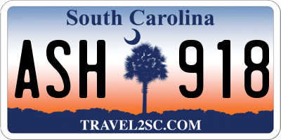 SC license plate ASH918