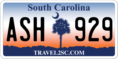 SC license plate ASH929