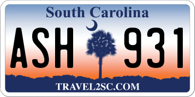 SC license plate ASH931