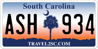 SC license plate ASH934