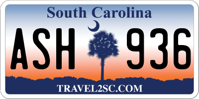 SC license plate ASH936