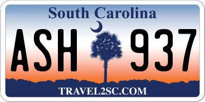SC license plate ASH937