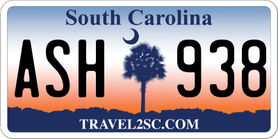 SC license plate ASH938