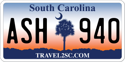 SC license plate ASH940