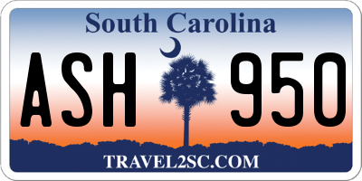 SC license plate ASH950