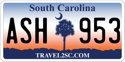 SC license plate ASH953