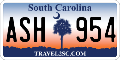 SC license plate ASH954
