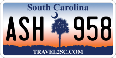 SC license plate ASH958