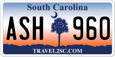 SC license plate ASH960