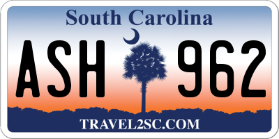 SC license plate ASH962