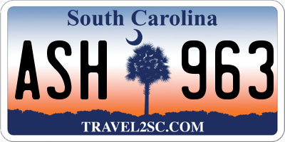 SC license plate ASH963
