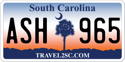 SC license plate ASH965