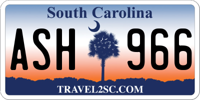 SC license plate ASH966
