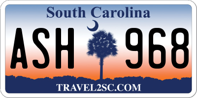 SC license plate ASH968