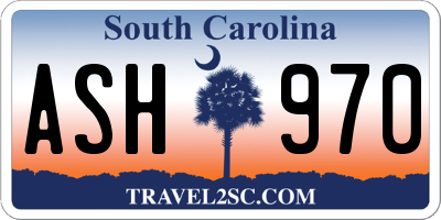 SC license plate ASH970