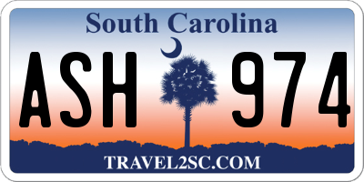 SC license plate ASH974