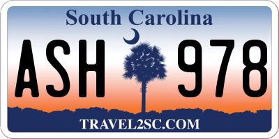 SC license plate ASH978