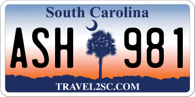SC license plate ASH981