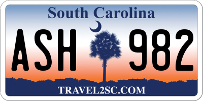 SC license plate ASH982