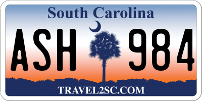 SC license plate ASH984
