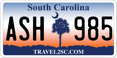 SC license plate ASH985