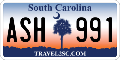 SC license plate ASH991