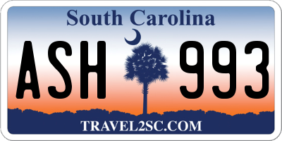 SC license plate ASH993