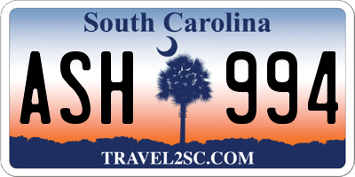 SC license plate ASH994