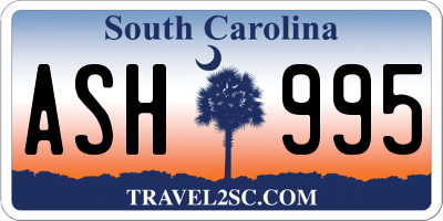 SC license plate ASH995