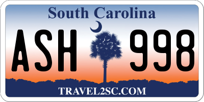 SC license plate ASH998