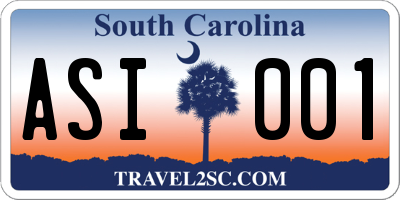 SC license plate ASI001
