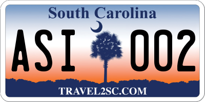 SC license plate ASI002