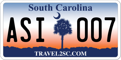 SC license plate ASI007