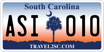 SC license plate ASI010