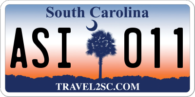 SC license plate ASI011