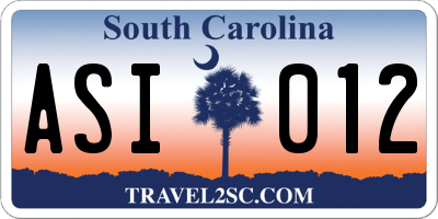 SC license plate ASI012