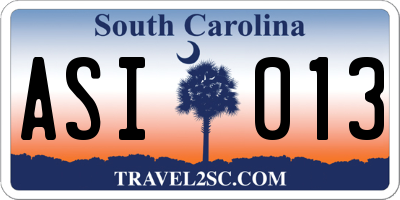 SC license plate ASI013