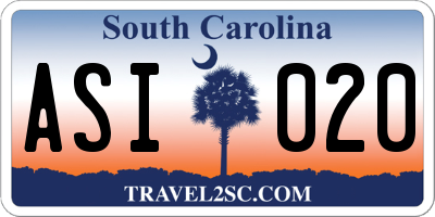SC license plate ASI020