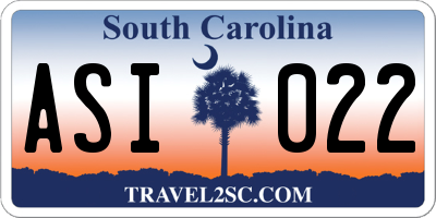 SC license plate ASI022