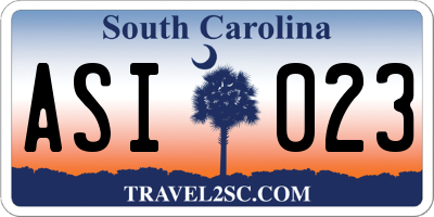 SC license plate ASI023