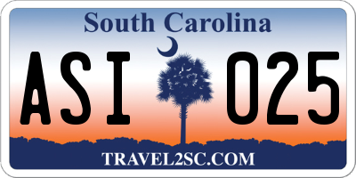 SC license plate ASI025