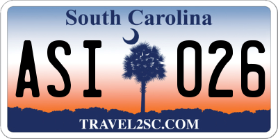 SC license plate ASI026