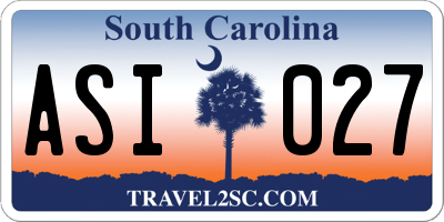 SC license plate ASI027