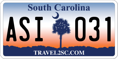 SC license plate ASI031