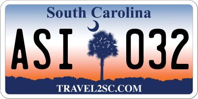 SC license plate ASI032