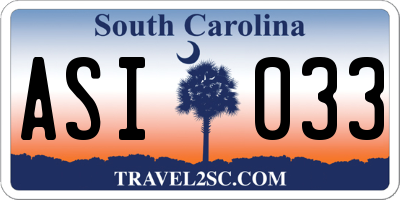 SC license plate ASI033